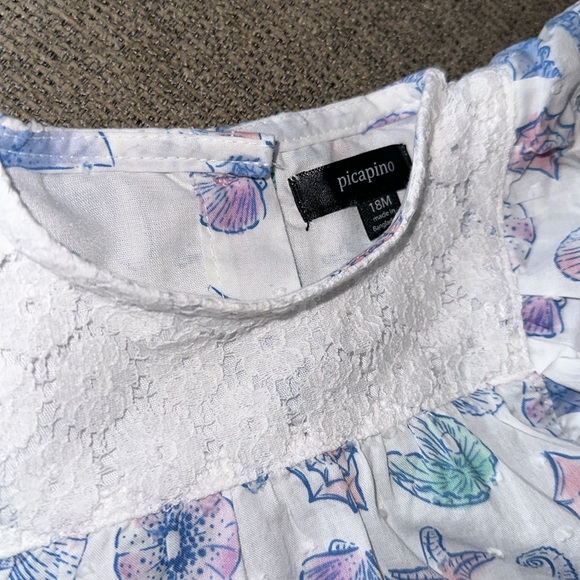 Picapino Girls Seahorse and Shells Two Piece Set Size 18M - Picture 4 of 7